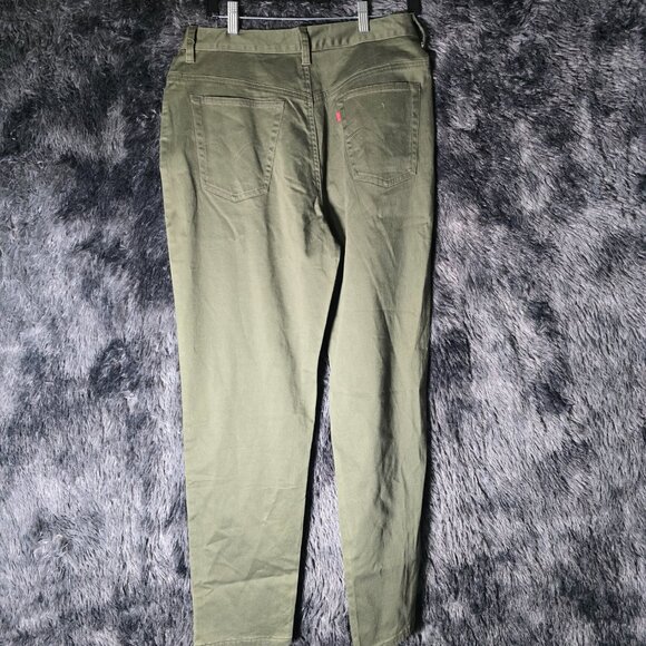 Levi’s 512 Slim Fit Women’s Pants Olive Green Size 14 Red Tab Y2K Stretch - Picture 7 of 10